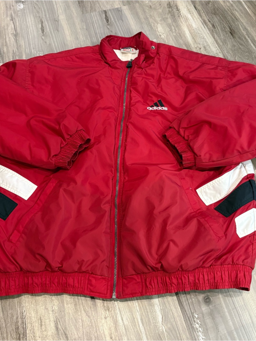 Rare Vintage 1990s Adidas Thick Insulated Puffer Jacket Red Mens XL